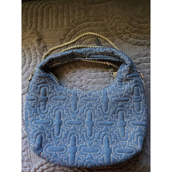True Religion Denim Signature Quilted Hobo w/Detachable Chain Strap - Picture 2 of 6